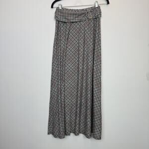 Vintage Y2K Robert Louis belted plaid maxi skirt witchy grunge SM autumn